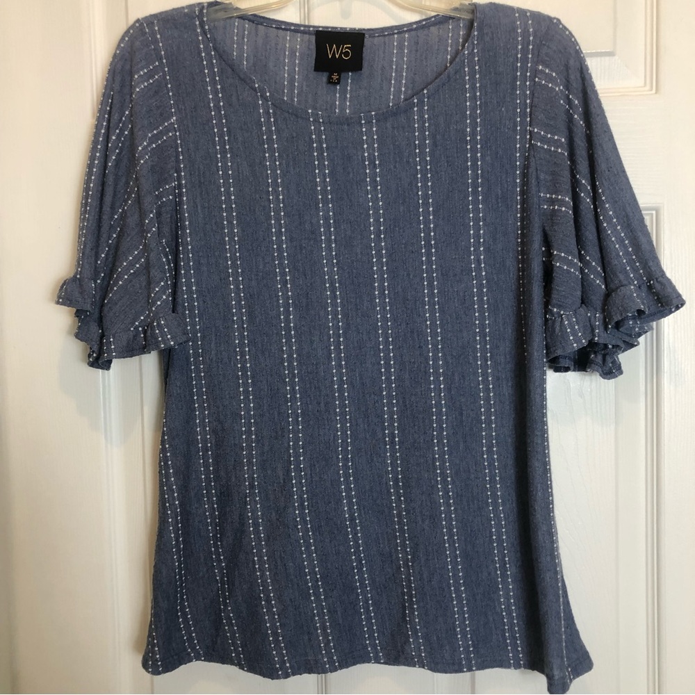 Anthropologie W5 Ruffle Sleeve Blouse  Size M